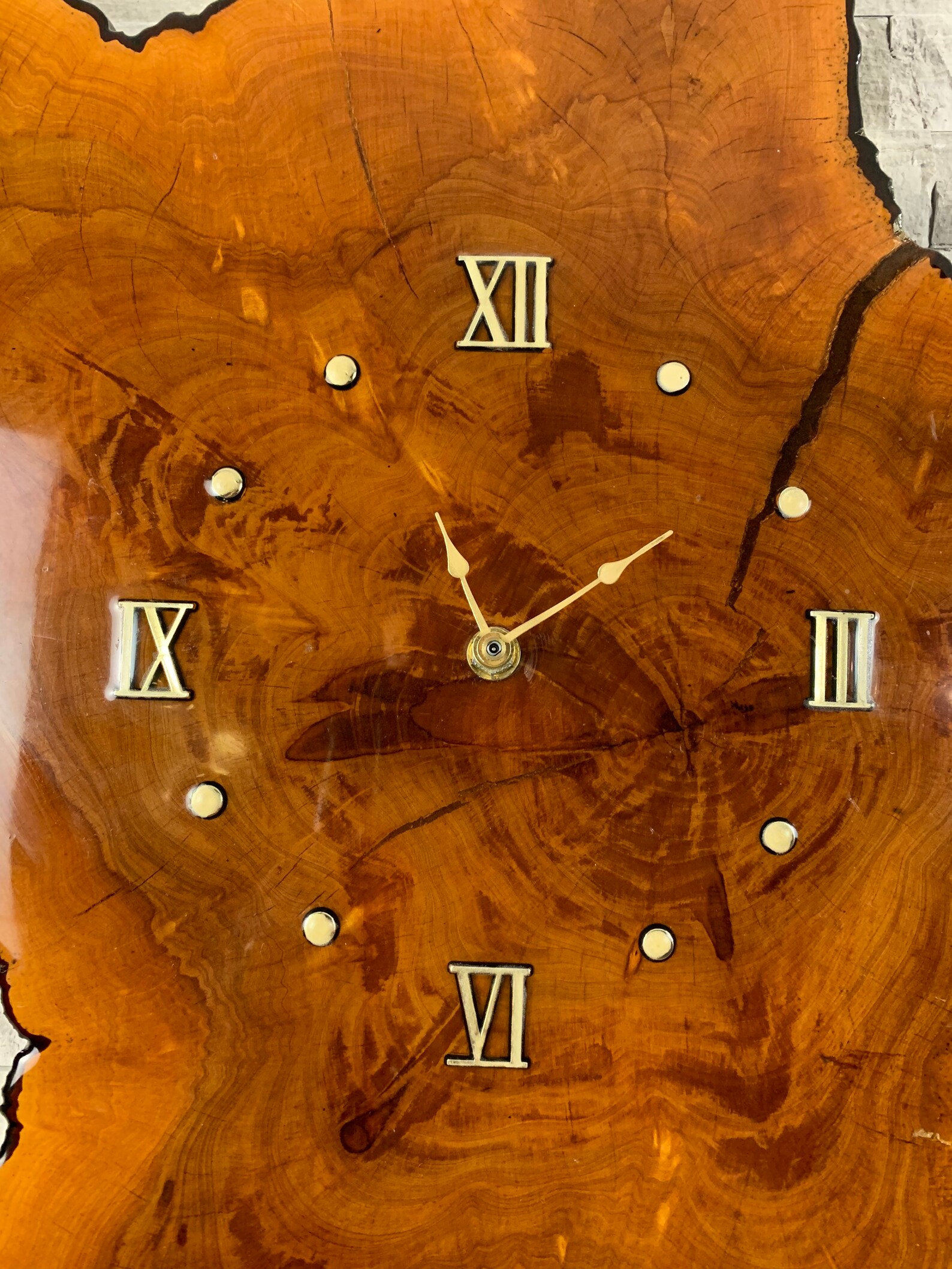 Vintage Large Live Edge Clockvintage Cypress Clockmcm Wood Etsy