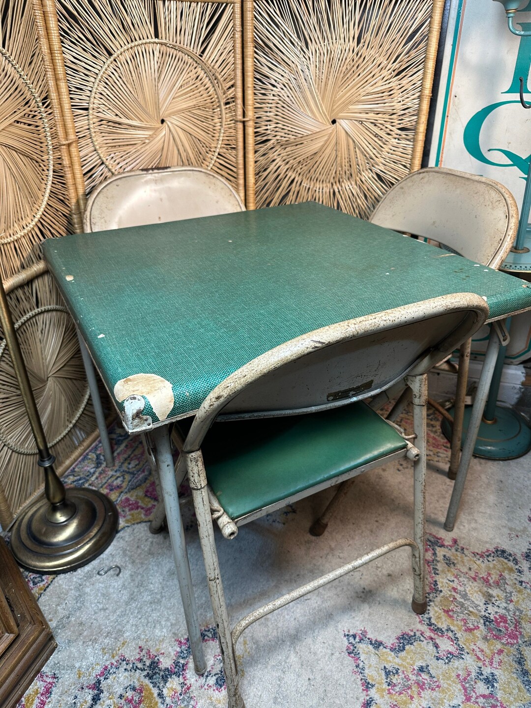 Vintage Samsonite Card Table & 3 Samsonite Chairs Style Etsy