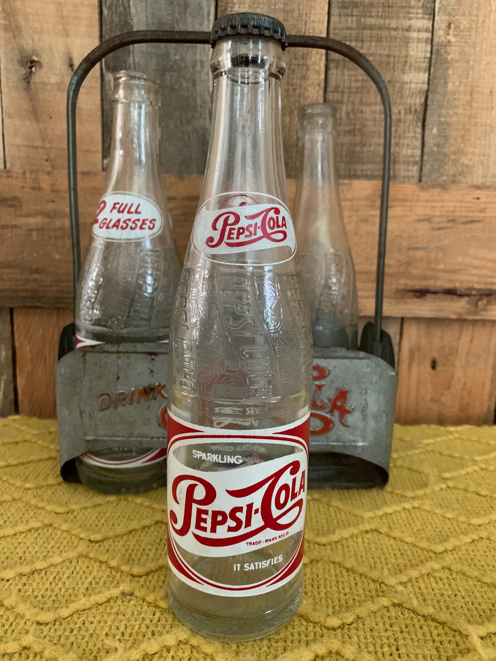 Vintage 1954 Sparkling PepsiCola BottleIt SatisfiesCanada Etsy