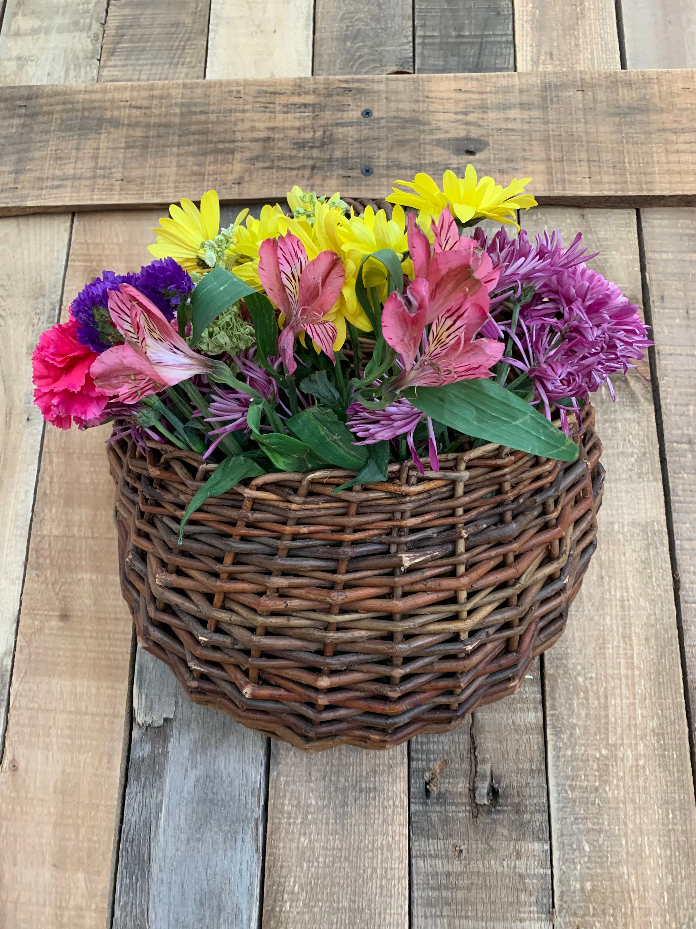 Vintage Wicker Wall BasketBoho Wicker Wall Planter Etsy