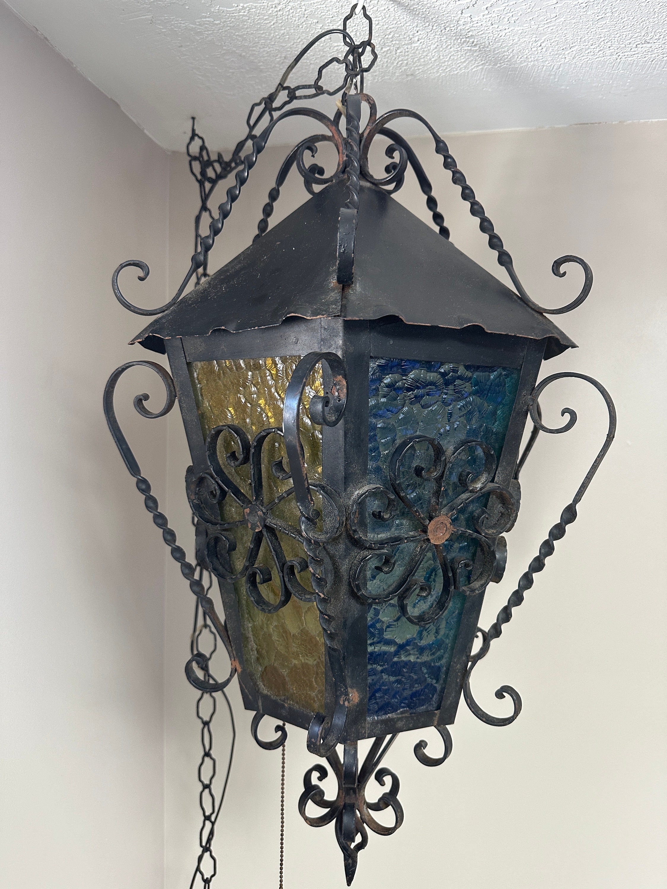 Vintage Pendant Lamp-mid Century Swag Lamp-spanish Gothic Vintage Pendant Lamp-mid Century Swag Lamp-spanish Gothic