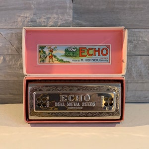 Vintage Hohner Echo Bell Metal Reed Harmonica - 1930 - Etsy