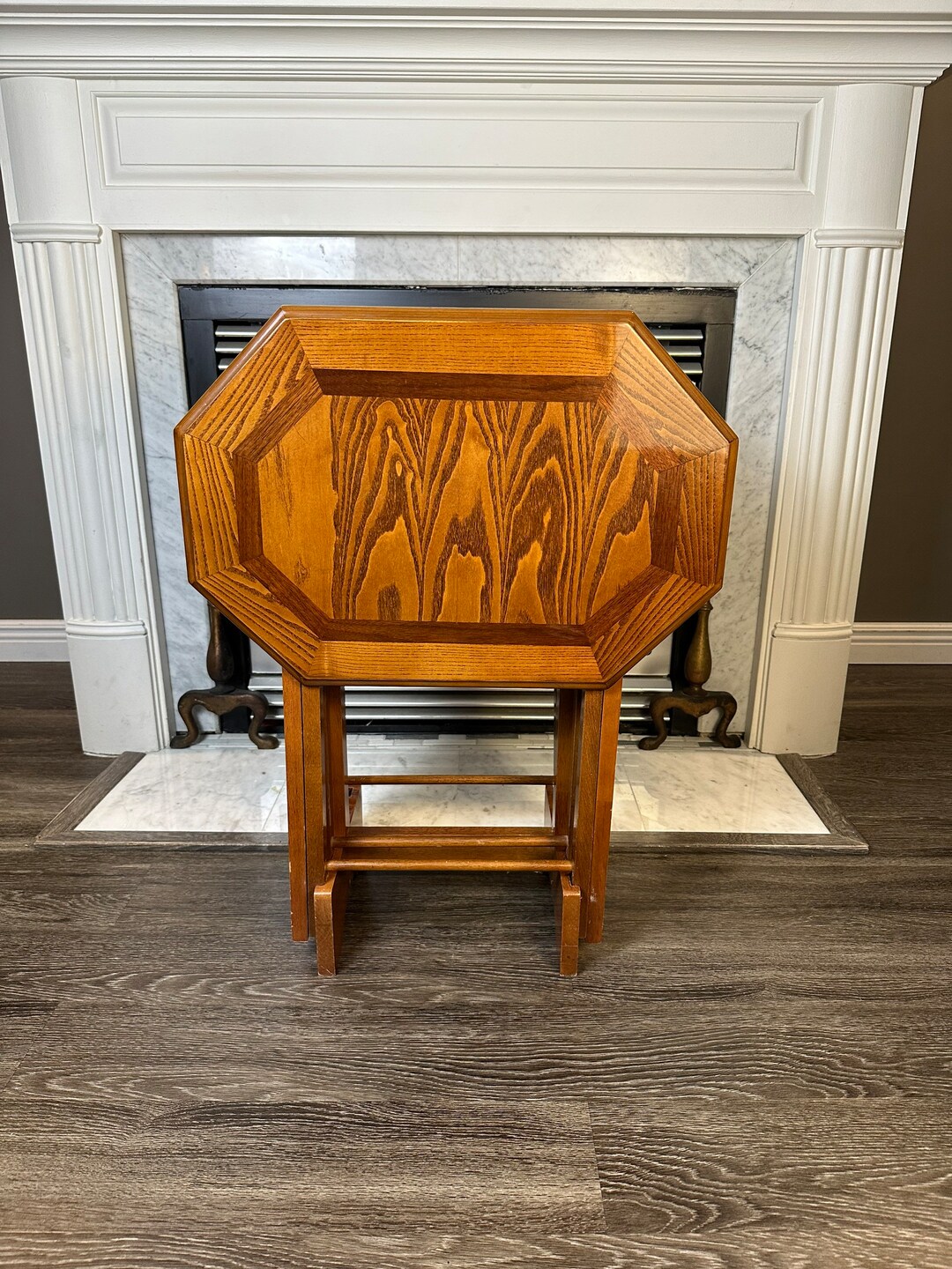 Vintage Full Set of Wooden TV Trays With Standset of 4 Etsy