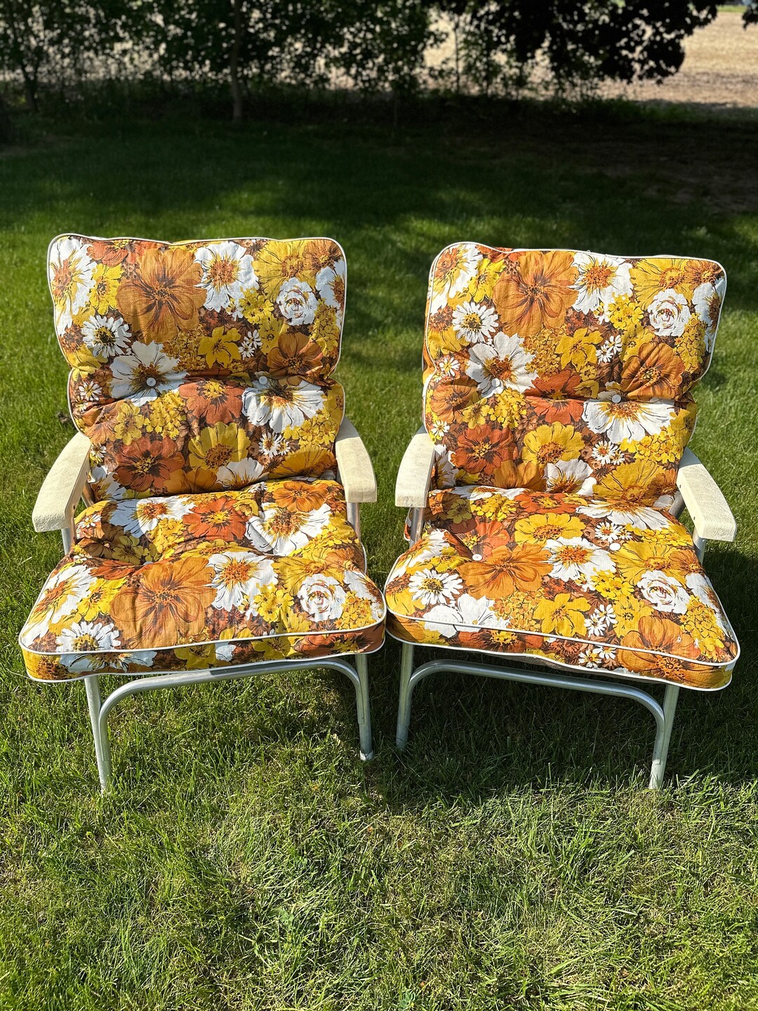 ONLY CUSHIONS2 Vintage Lawn Chair Cushionsmid Century Lawn Furniture