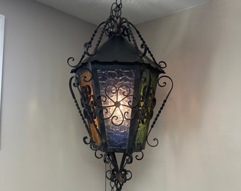 Vintage Pendant Lamp-mid Century Swag Lamp-spanish Gothic