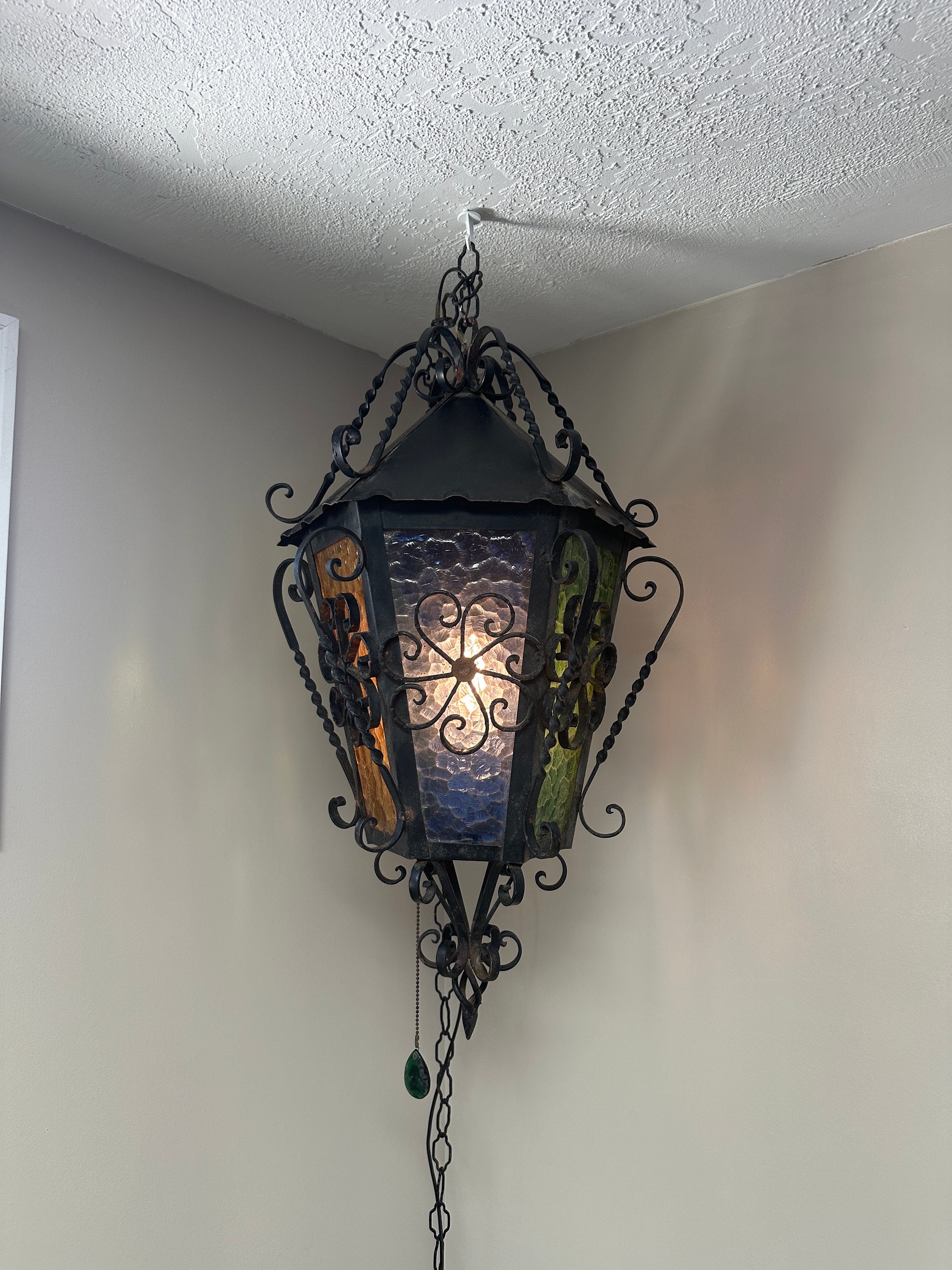 Vintage Pendant Lamp-mid Century Swag Lamp-spanish Gothic Vintage Pendant Lamp-mid Century Swag Lamp-spanish Gothic