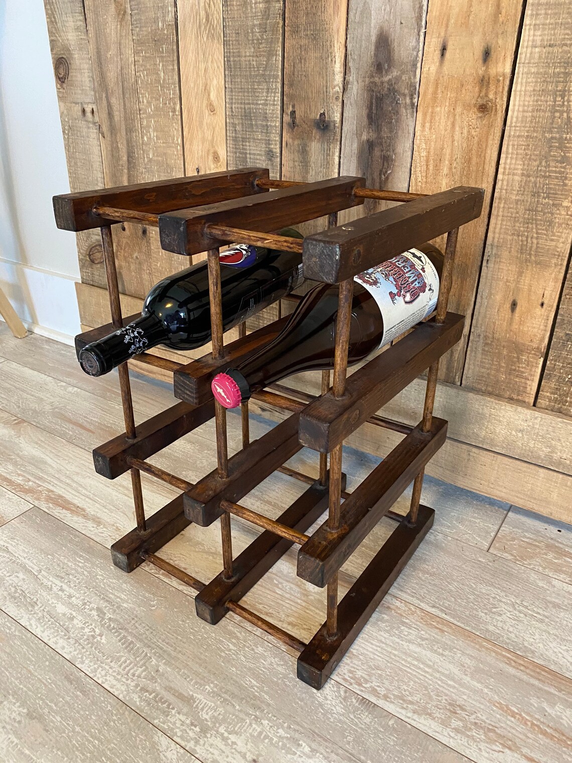 Vintage Modular Wood Wine Bottle Rack9 BottlesVintage Etsy