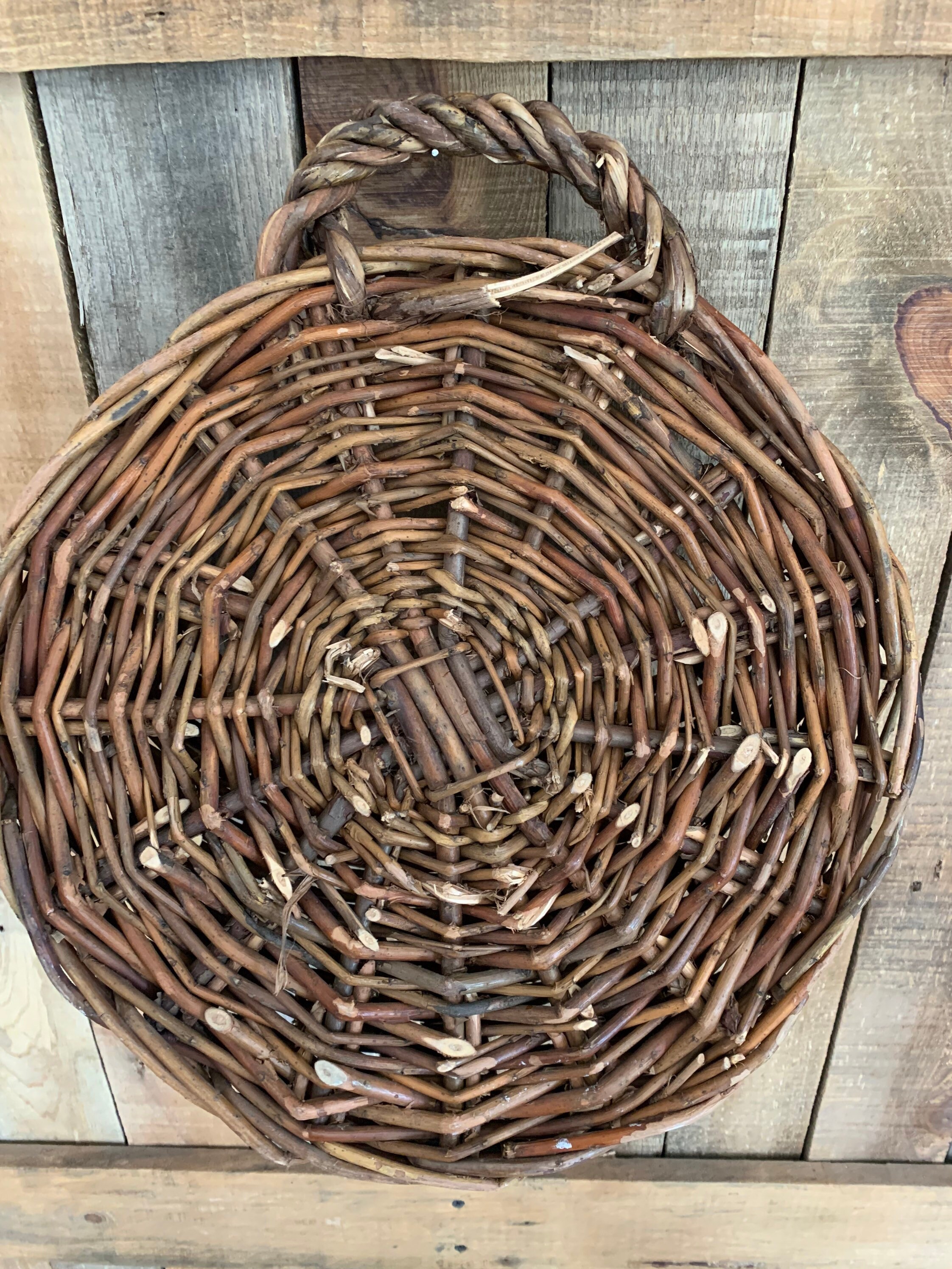 Vintage Wicker Wall BasketBoho Wicker Wall Planter Etsy
