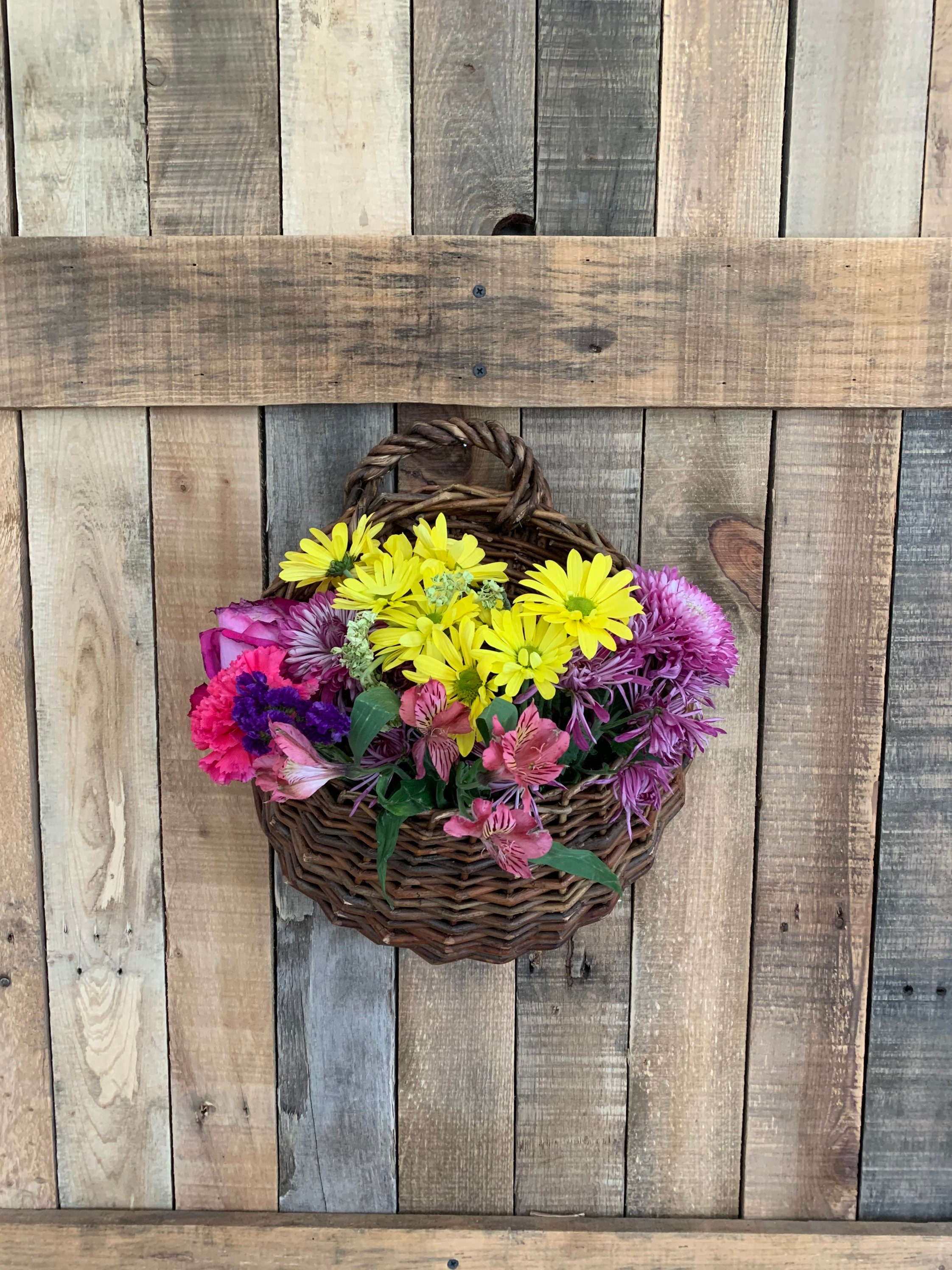 Vintage Wicker Wall BasketBoho Wicker Wall Planter Etsy