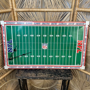 Vintage NFL Clock-Repurposed Game-Football Clock-Handmade-Tudor Tru-Action Electric Football Game-Mid Century Clock-Man Cave-Bar Decor