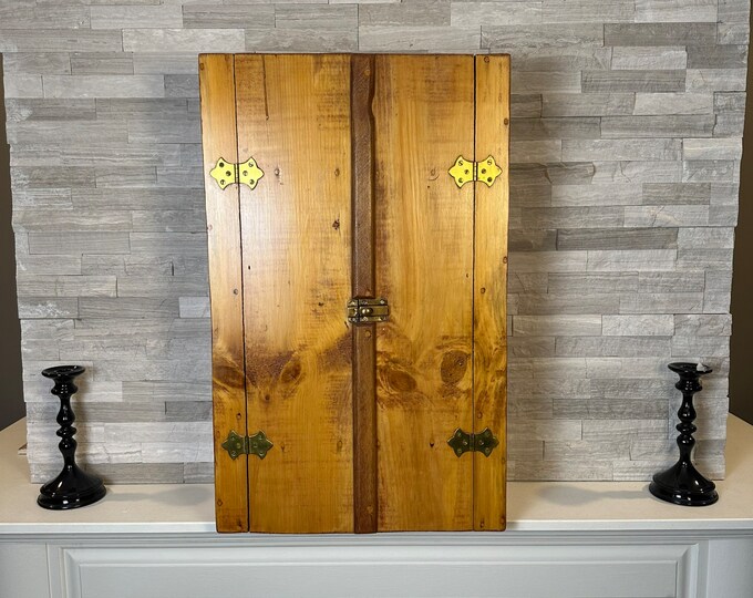 Vintage Handmade Wooden Mounted Shelvingmid