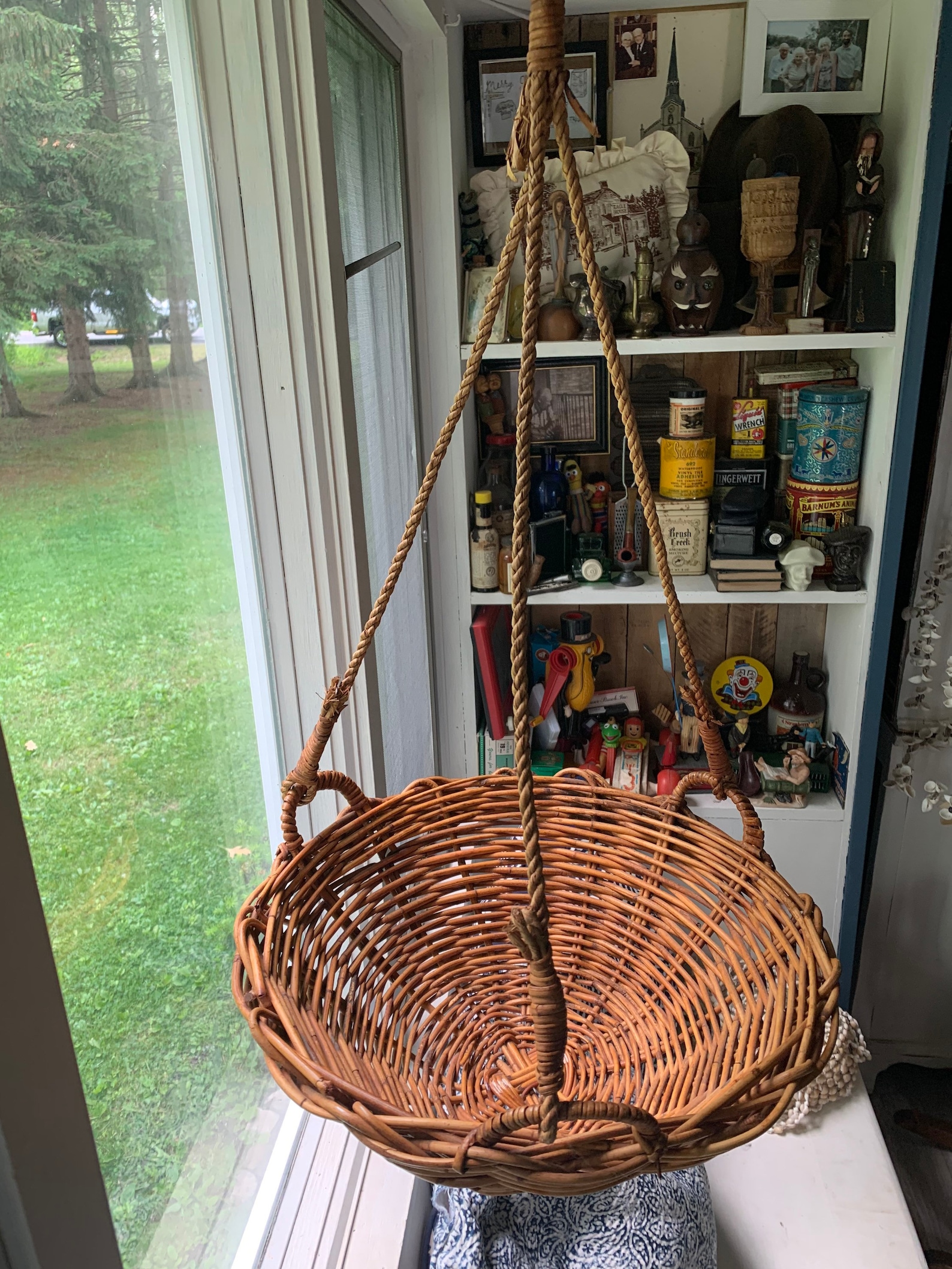 Vintage Hanging Wicker Fruit BasketHanging Wicker Etsy
