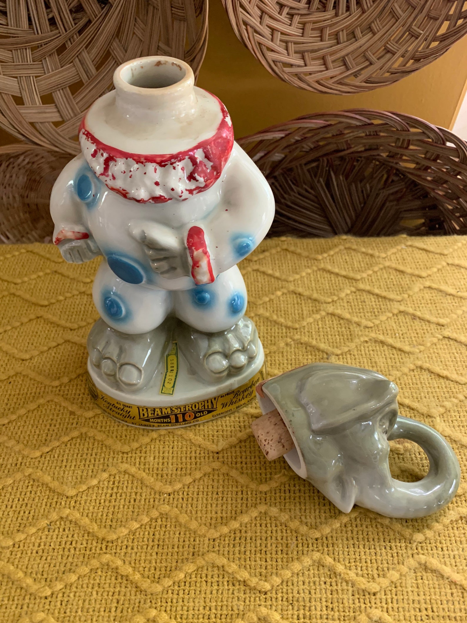 Vintage 1968 Jim Beam Decanter Republican Elephant Clown Regal Etsy