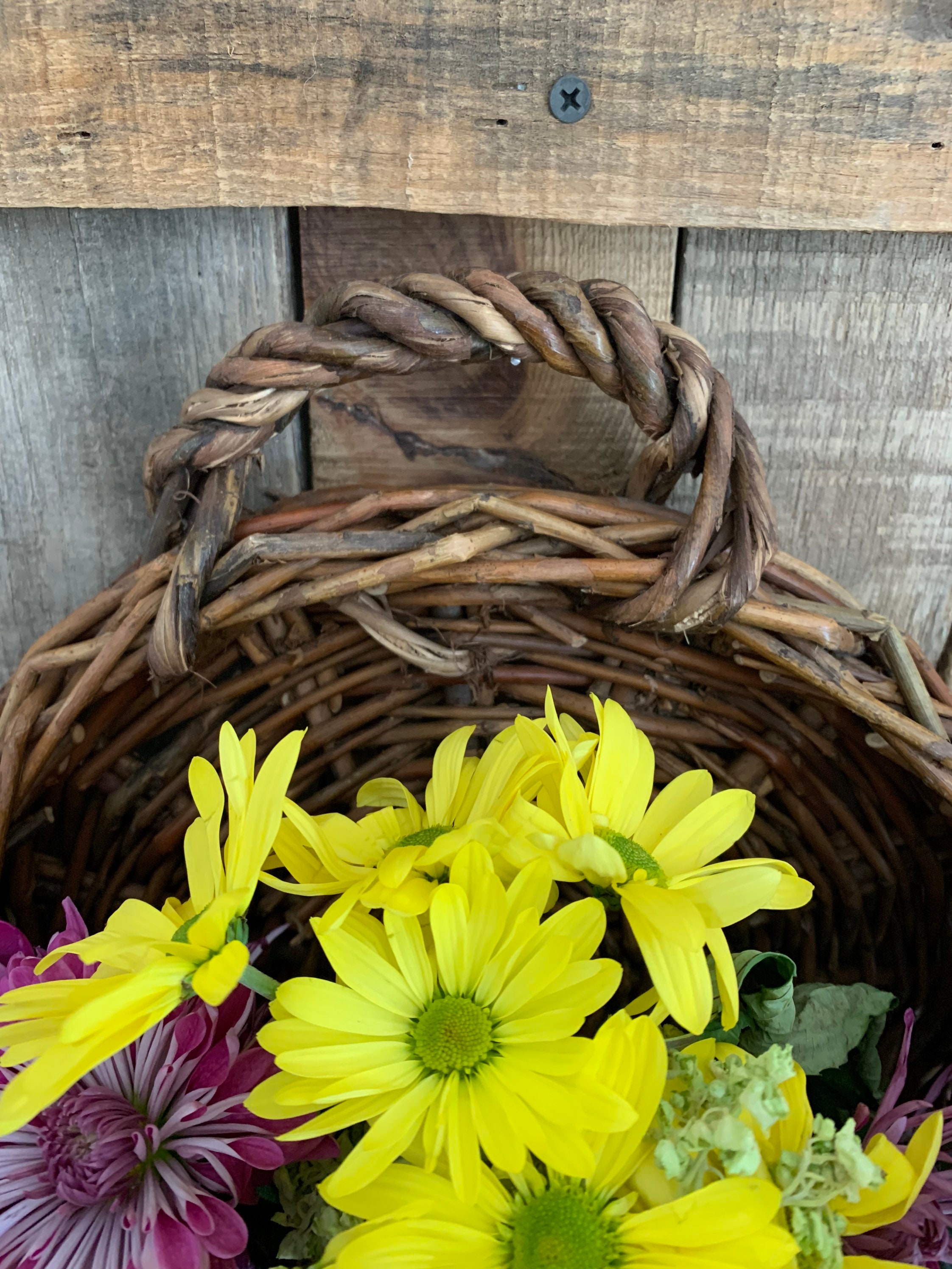 Vintage Wicker Wall BasketBoho Wicker Wall Planter Etsy