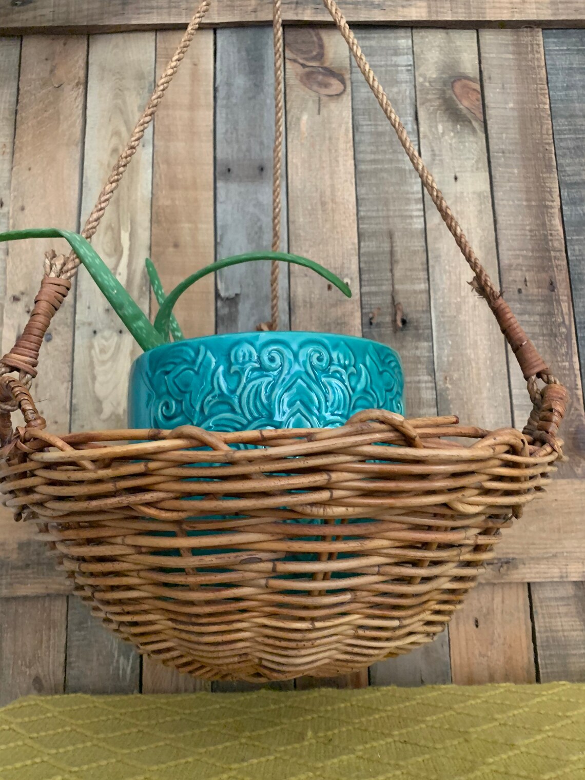 Vintage Hanging Wicker Fruit BasketHanging Wicker Etsy