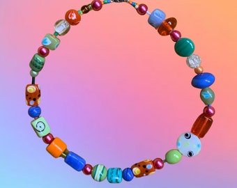 funky handmade beaded necklace