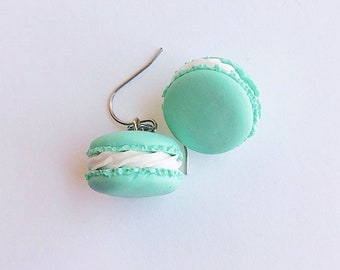 Macaron Dangle Earrings, Cute Food Jewelry