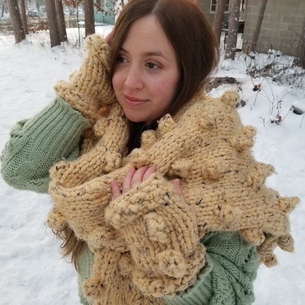 Blanket Scarf Knitting Pattern Oversized Scarf Knitting Pattern Boho Fingerless Gloves Knit Pattern Cozy Knit Patterns Gift for Daughter