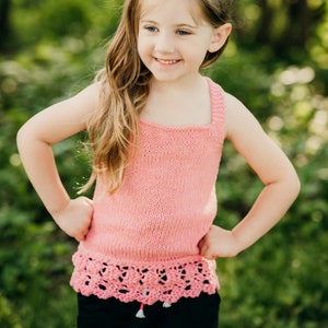Girls Knit Tank Top Pattern for Kids Knitting Patterns for Kids Spring Knitting Patterns for Kids Girls Knit Tank Top Lace Tank Top Pattern