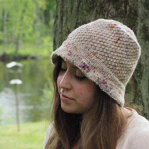 Pressed Flowers Knit Bucket Hat Pattern: Worsted Yarn (PDF Pattern)