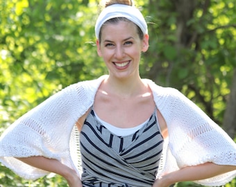 Drop Stitch Cardigan Knitting Pattern: Cotton Knit Shrug (PDF Pattern)