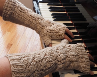 Lace Fingerless Gloves Knitting Pattern: Victorian Style (PDF Pattern)