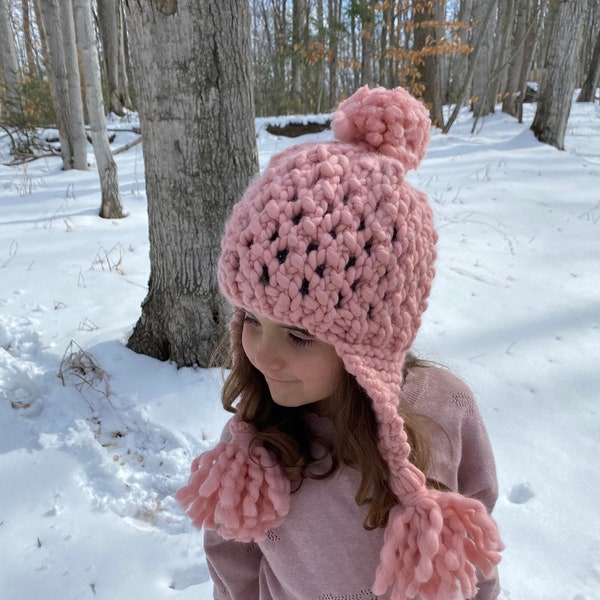 Knitted Hat Pattern for Kids Knitting Pattern for Women Ear Flap Hat Knitting Pattern Ear Flap Beanie Winter Hat Pattern Trapper Hat Pattern