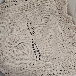 Knitted Yarrow Face Cloth Pattern: Lacy Edging, Cotton Knit (PDF Pattern)