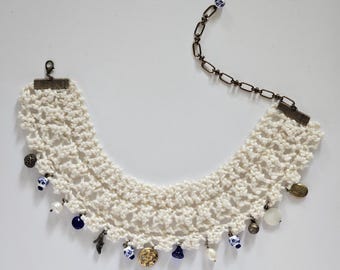 Quick Knitting Pattern for Women Gift: Knitted Lace Collar Jewelry, Knit Choker (PDF)