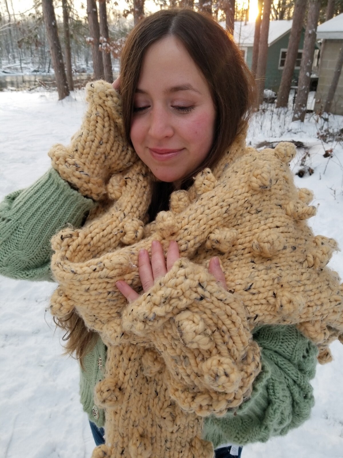 Blanket Scarf Knitting Pattern Oversized Scarf Knitting Pattern Boho