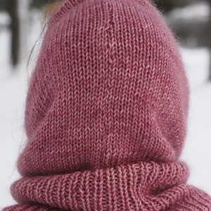 Balaclava knitting pattern for women. Balaclava knitting pattern hood. Hood knitting pattern. Chunky knit hood pattern. Lace knitting pattern. Hat knitting pattern. Pixie hood pattern. Pixie hood winter bonnet. Knitted gifts. Gift for her.