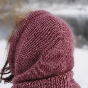 Balaclava knitting pattern for women. Balaclava knitting pattern hood. Hood knitting pattern. Chunky knit hood pattern. Lace knitting pattern. Hat knitting pattern. Pixie hood pattern. Pixie hood winter bonnet. Knitted gifts. Gift for her.