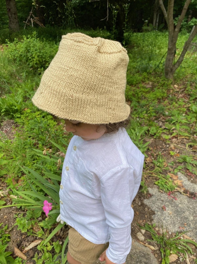 Unisex Knit Hat Pattern Kids Unisex Knit Bucket Hat Knitting Etsy
