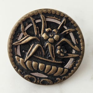 Antique Victorian Button Antique Brass Picture Button Rare Antique Buttons Victorian Antique Flower Button Collectibles Gift for Collector