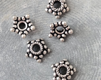 Bali Sterling Silber Perlenkappen: 10 mm Schmuckherstellung Zubehör - Lot von 5