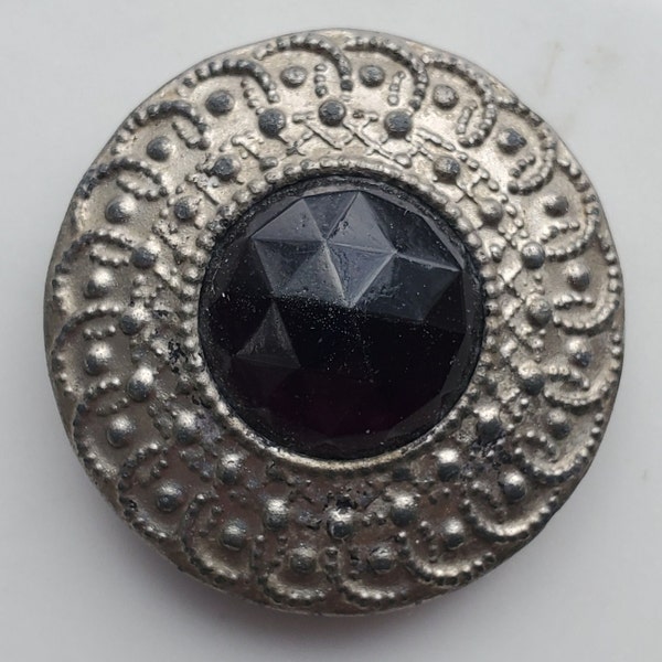 Antique Gay 90s Button Antique Button for Sale Victorian Button Reenactment Button Collectible Button 19th Century Button Rare Button Black