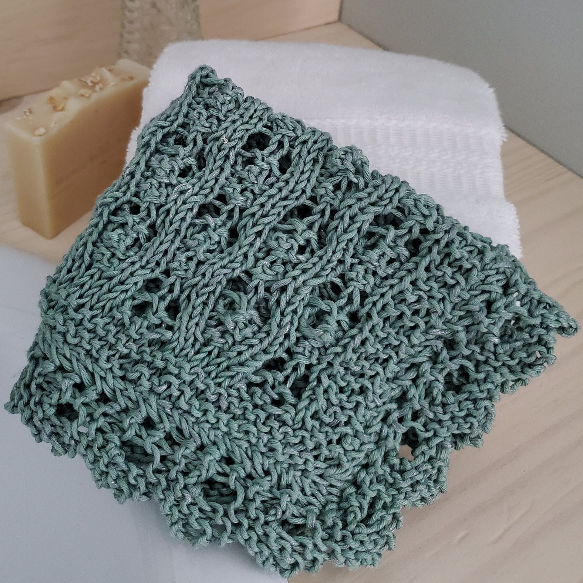 Wash Cloth Knitting Pattern Washcloth Knit Pattern Lace Face Cloth Gift