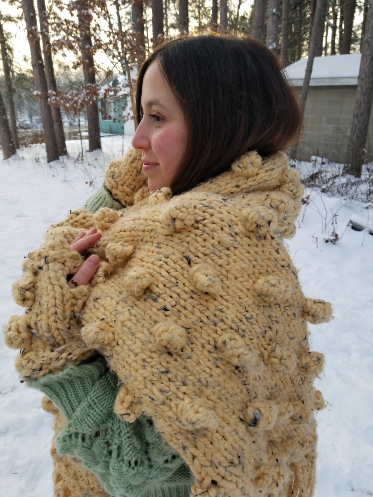 Blanket Scarf Knitting Pattern Oversized Scarf Knitting Pattern Boho