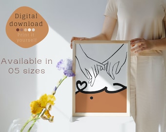 Liebe Arabische Kalligraphie Druckbare Wandkunst, حب Wandkunst Zum Ausdrucken, حب Valentinstag, Arabisches Geschenk für Sie/Ihn, Liebe Geschenkkarte