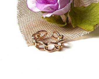 Adjustable Gold Plated Chain Ring