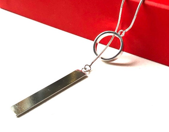 c Necklace Sterling Silver Jewelry Circle Strip Women Casual Gift Box c Necklace Sterling Silver Jewelry Circle Strip Women Casual Gift Box