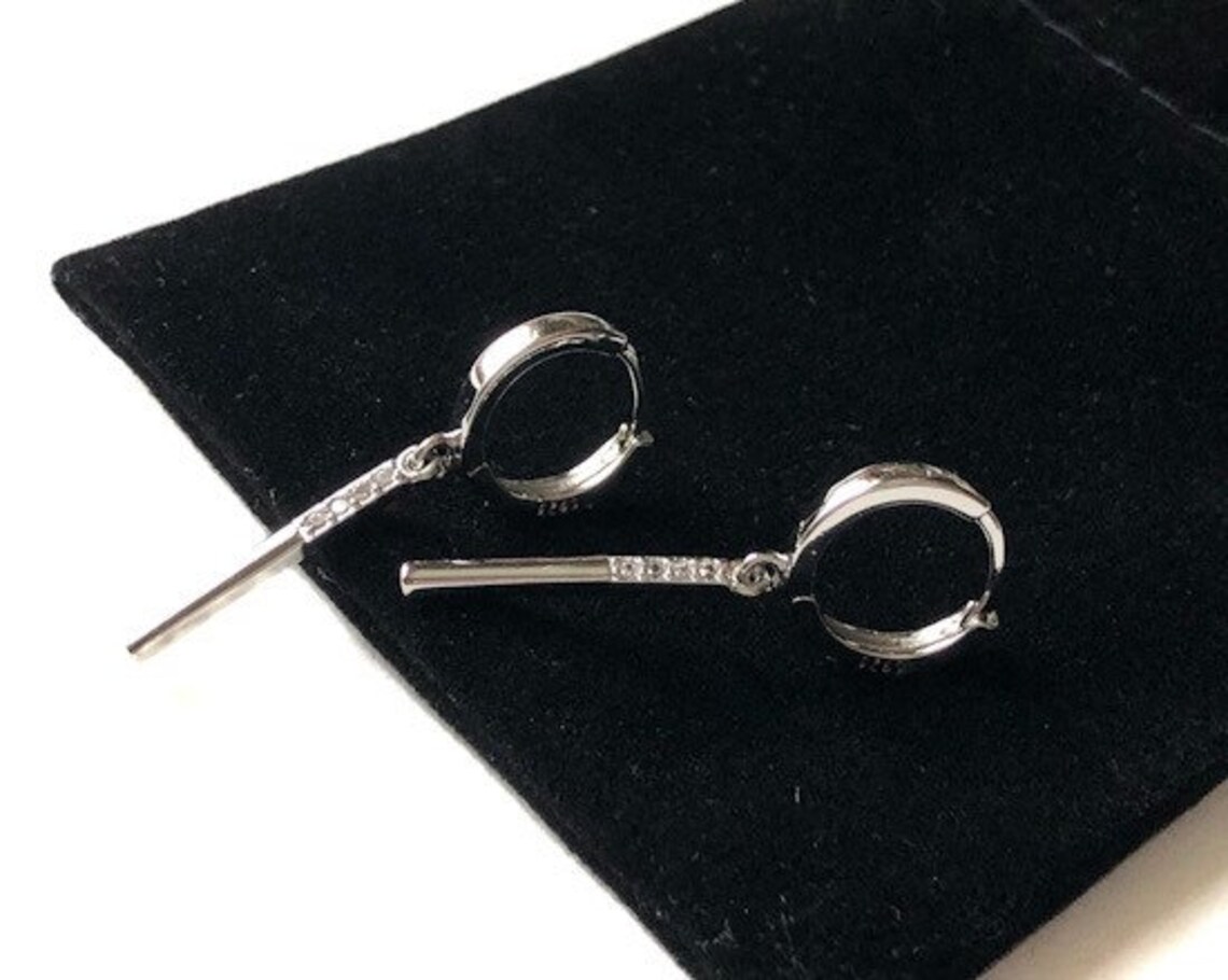 Boucles D'oreilles Longues Double Pompon Pantea Jewels - Argent 925 & Or 18k, Zirconia Blanche, 10 Cm