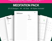 Meditation Planner Bundle: Mindfulness and Habit Tracker, Daily Routine & Wellness Journal, Digital Download