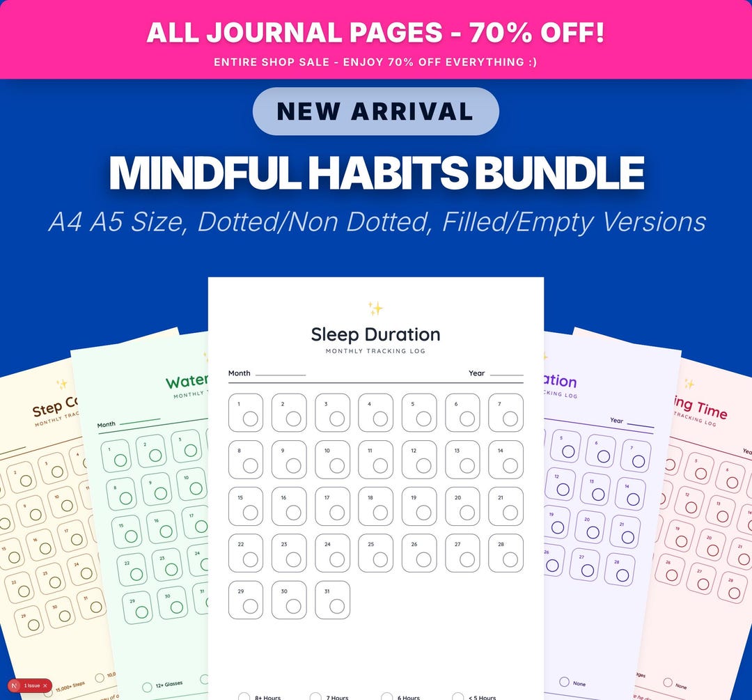 Mindful Habits Bundle | A4 A5 Printable Planner Pages (digital Download ...
