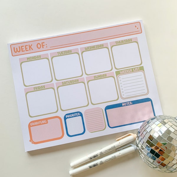 Clementine Weekly Planner Notepad