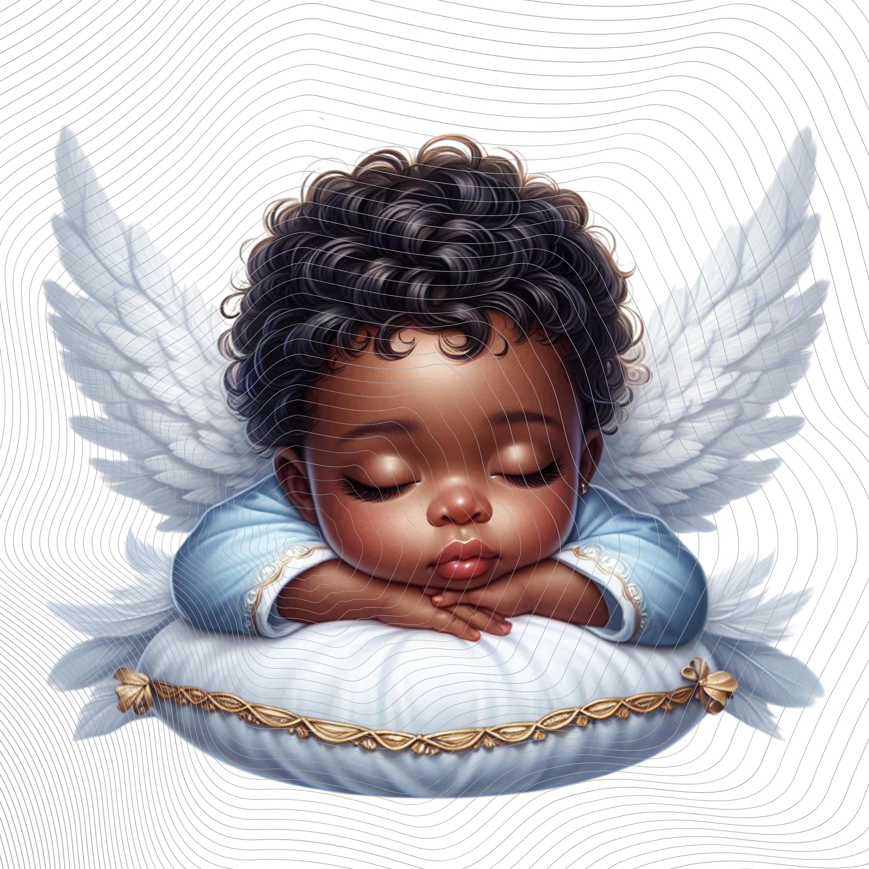 Sleeping Angel Baby Boy Clipart,african American Angel Baby Boy Clipart, angel Boy Angel Clipart,african American Baby Boy Angel Png Clipart - Etsy, image size:3000x3000