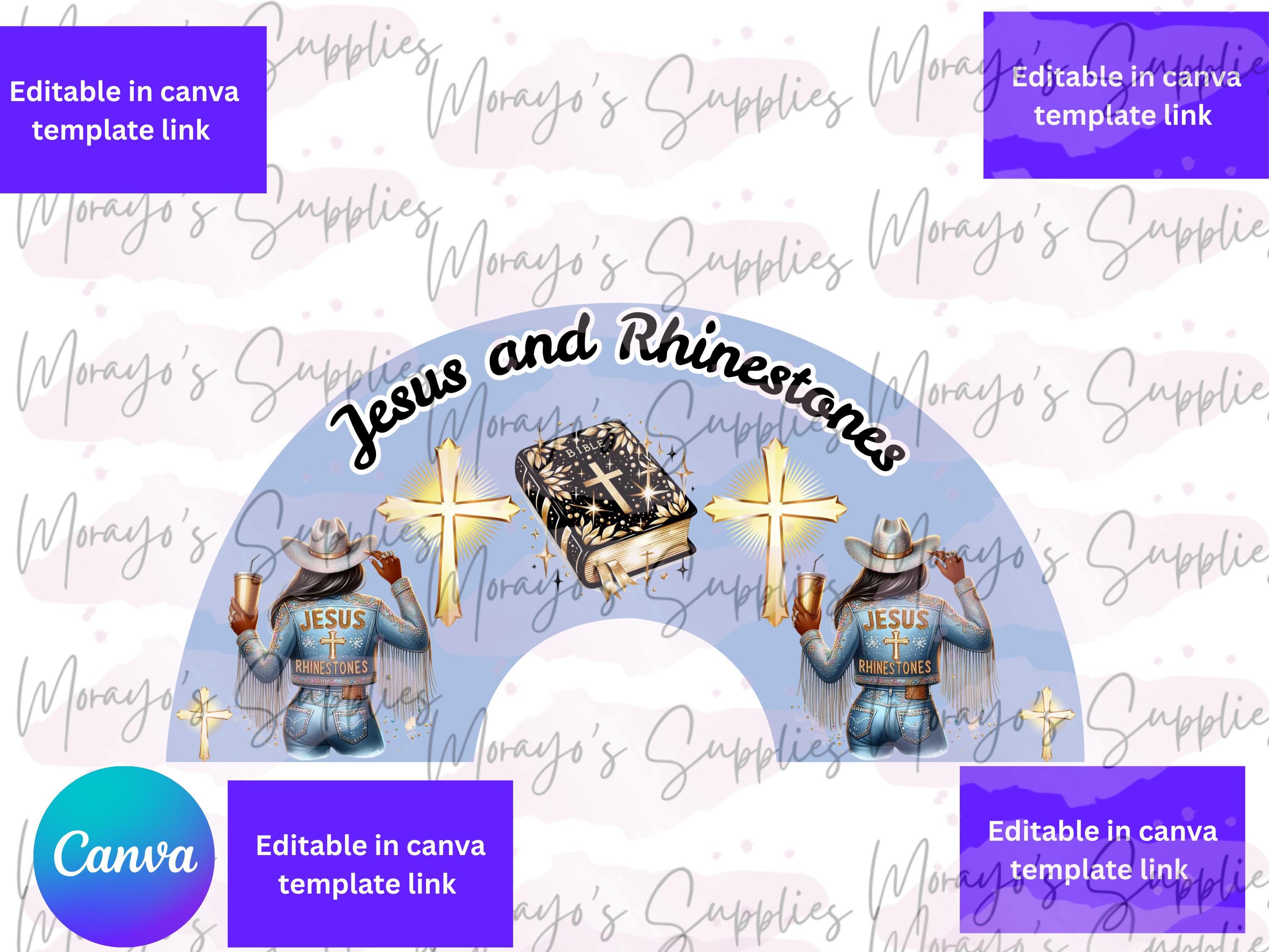 Christian Cowgirl Melanin Clack Fan Template Edit in Canva Clack Fan Melanin CowGirl Jesus and Bling Template sublimation clack fan design