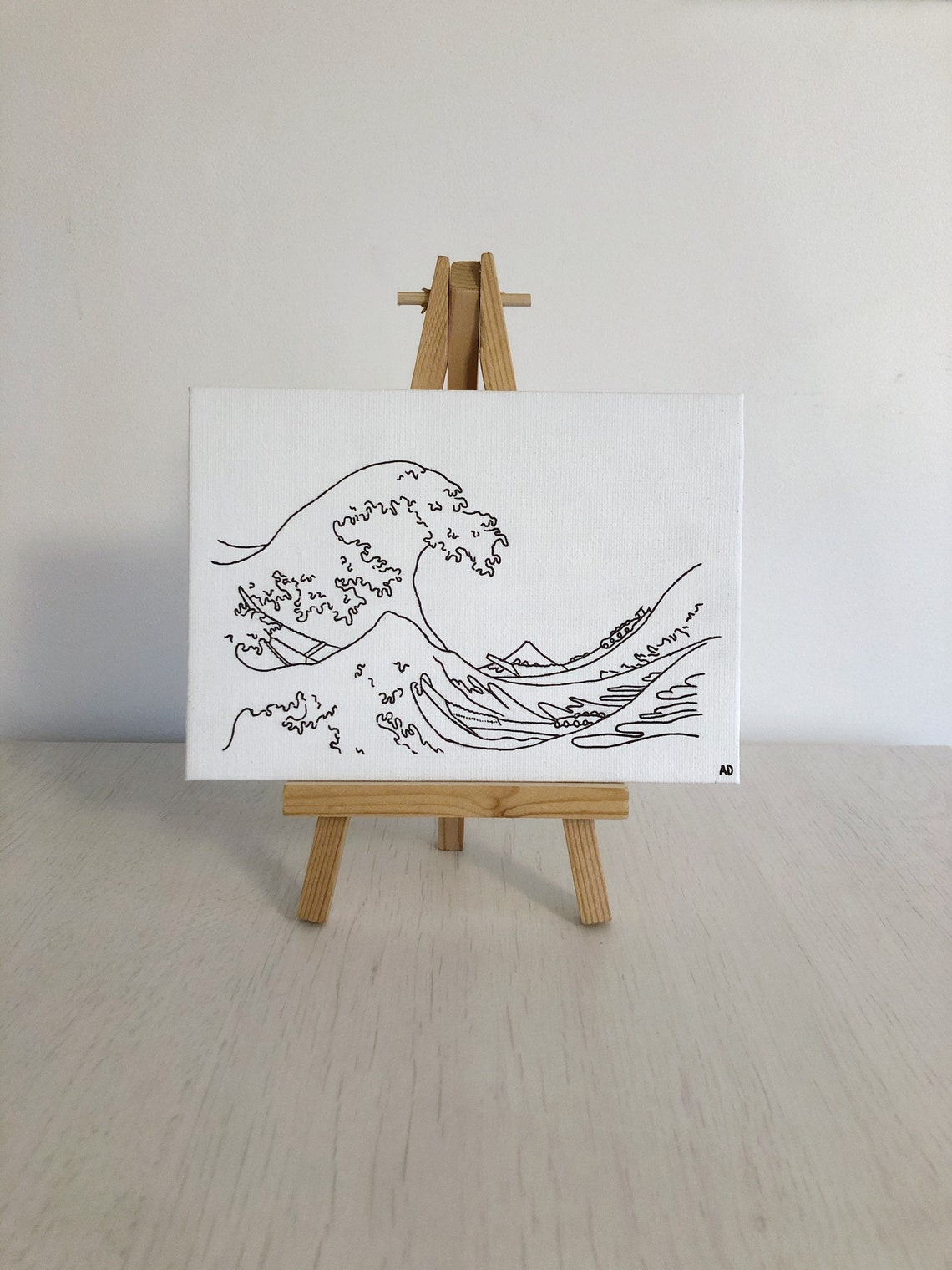 Famous Artworks Line Drawing Canvas Board. the Kiss, Creation of Adam