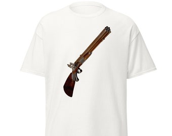 Flintlock T-shirt, Musket t-shirt, antiek vuurwapen t-shirt, antiek geweer t-shirt, piraten t-shirt, pistool t-shirt, revolver t-shirt
