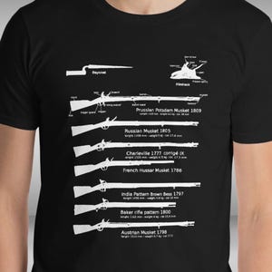 Flintlock T-shirt, Musket T-shirt, Antique Firearms T-shirt, Napoleon Guns T-shirt, Arquebus Antique Pistol T-shirt